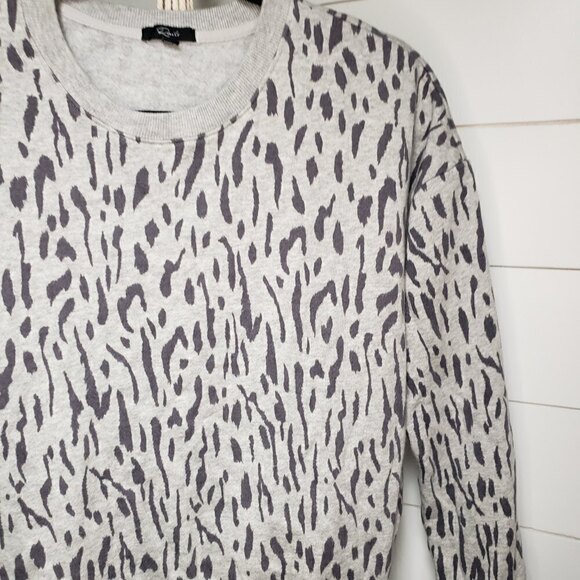 Rails Marlow Grey Abstract Cheetah Zip Pullover Sweatshirt XS - Picture 2 of 6